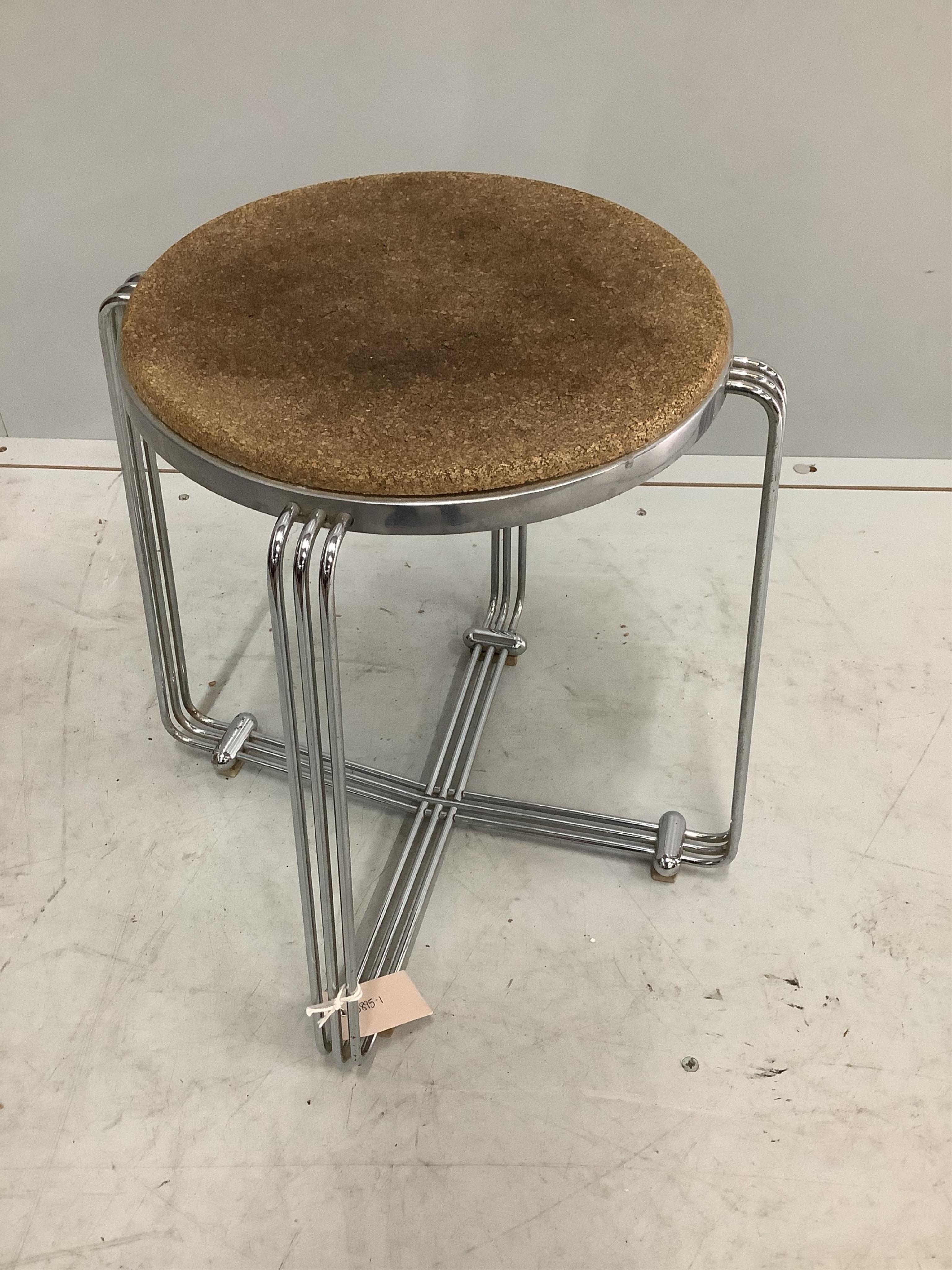 An Alpax 1930's chrome stool, height 41cm. Condition - fair